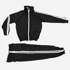 School Tracksuits Black White Stripes