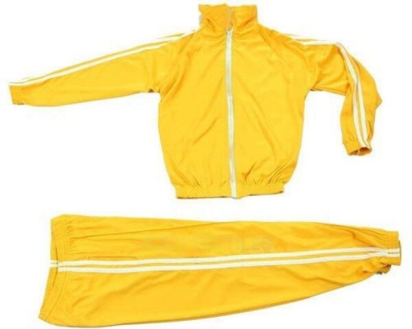 School Tracksuits Yellow White Stripes