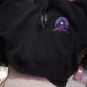 Branded black school fleece jacket