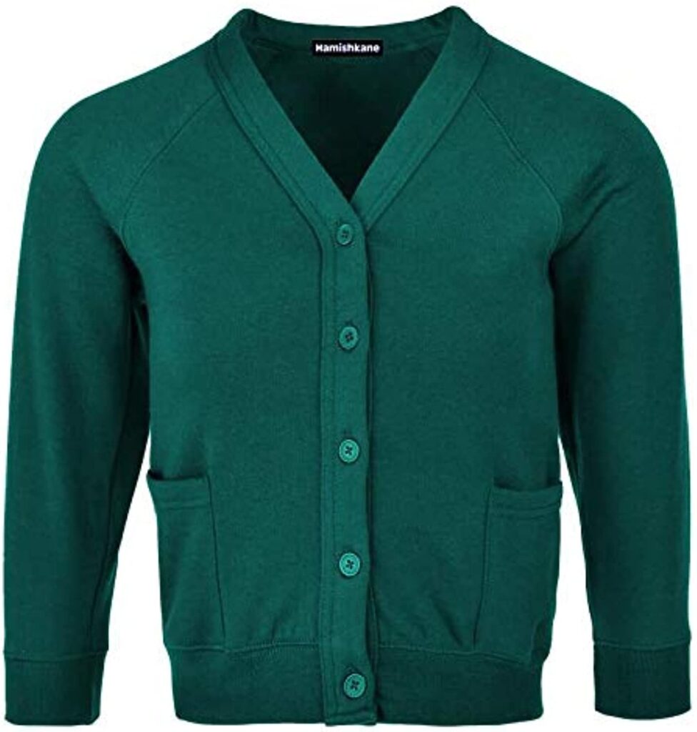Green school cardigan Tekiria General Suppliers LTD