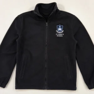Branded black school fleece jacket