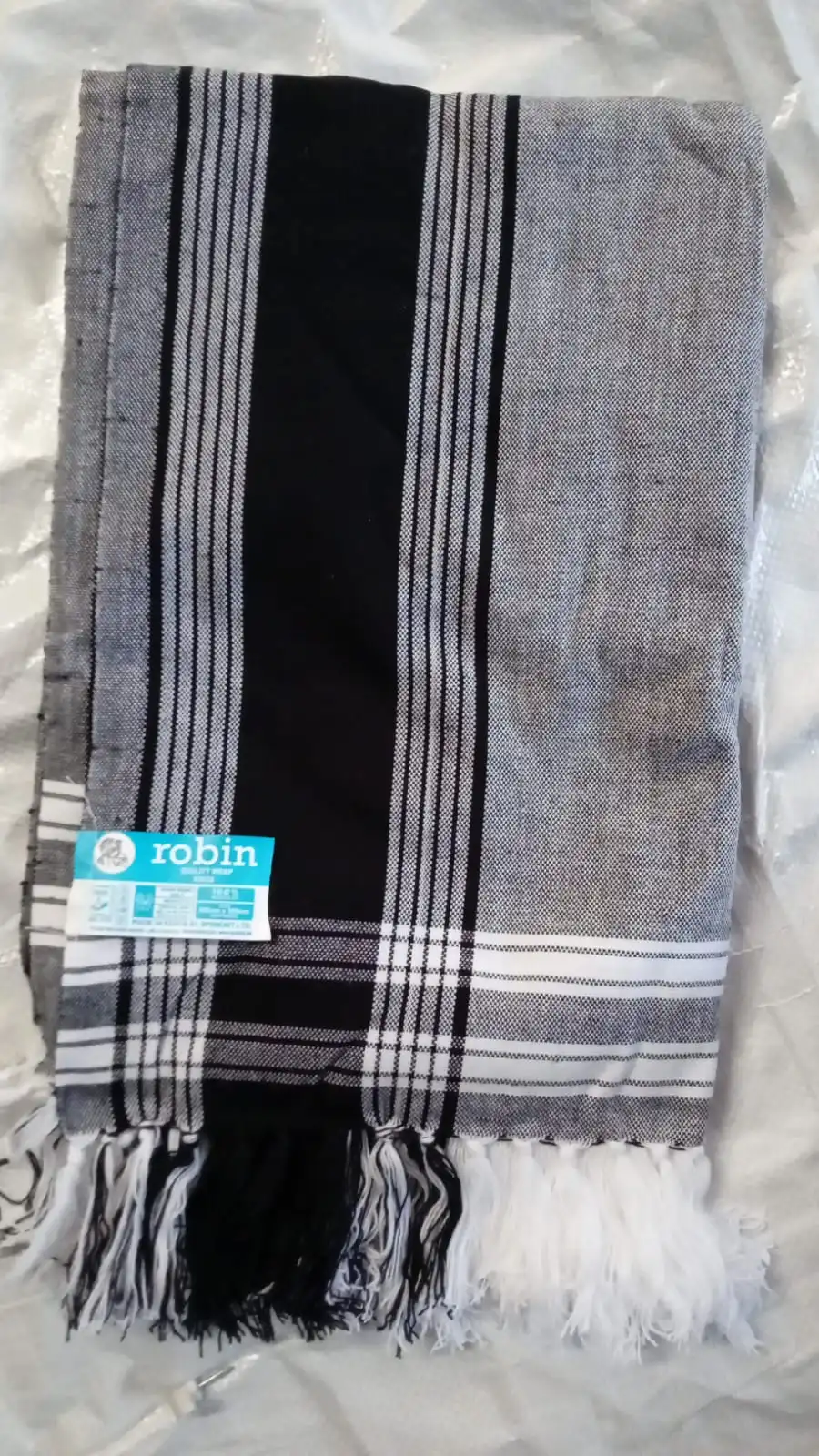 Grey and Black Striped Kikoy