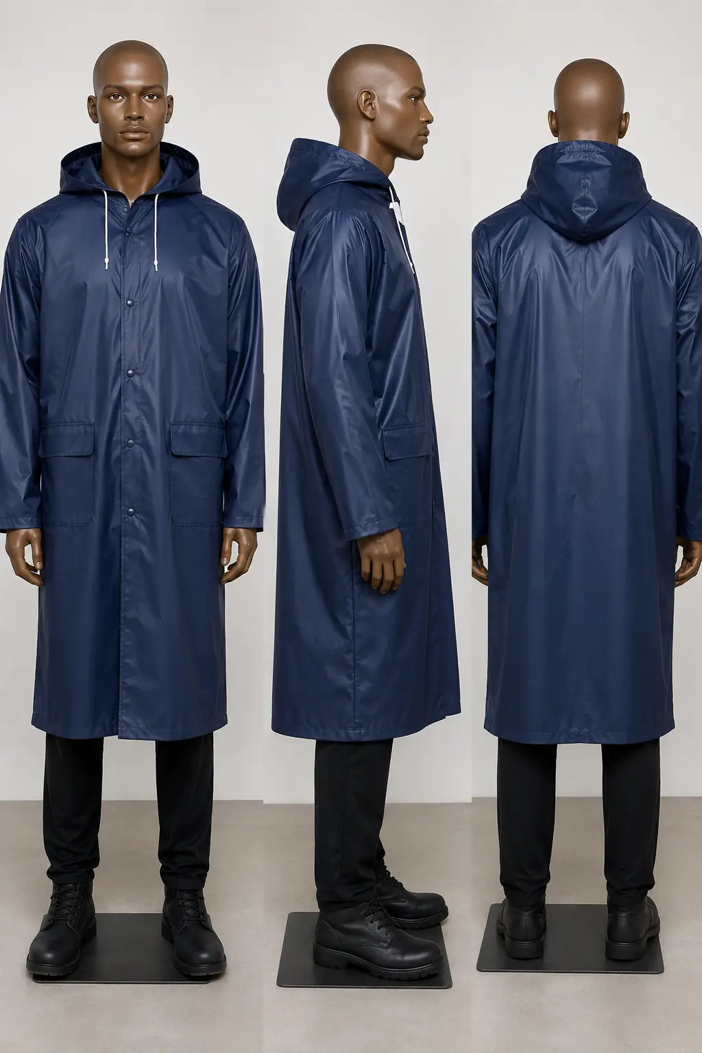 navy blue raincoats for men