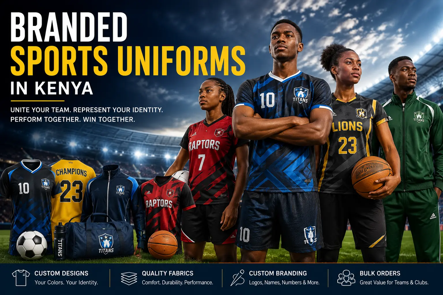 Branded sports uniforms in Kenya for schools and sports teams